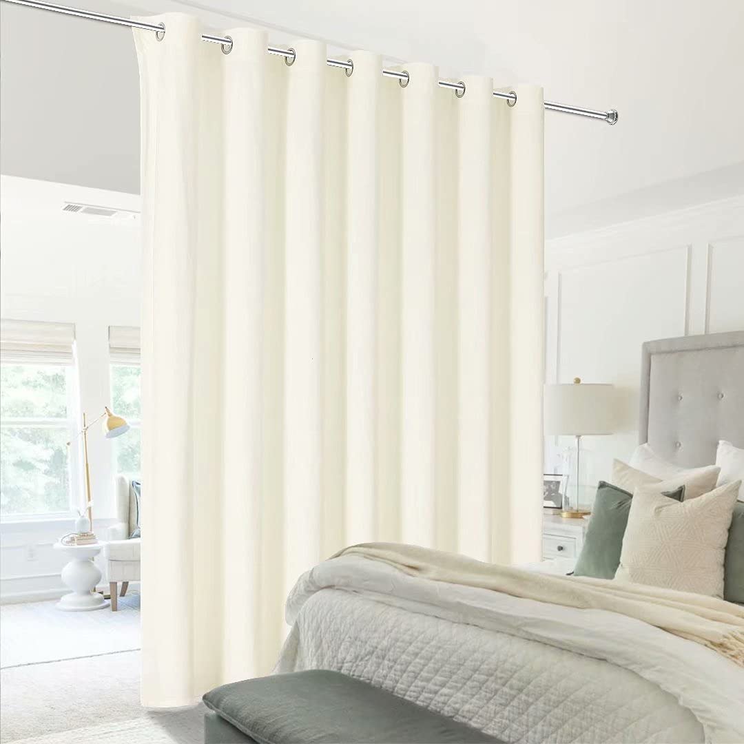 Victree Room Divider Curtain for Bedroom, Wide Velvet Curtains for Sliding Glass Door, Grommet Scree