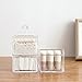 Sooyee 3 Tier Stackable Acrylic Cotton Ball & Swab Holder, Dustproof Makeup Storage Organizer with Lid, Cosmetic Caddy Box for Q-Tips, Lipstick,Make Up Pads, Jewelry,Clear Plastic Drawer Canisters