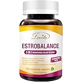 LOVITA Menopause Supplements for Women, DIM Complex with Soy Isoflavones, Red Clover, Vitamin D3 & Black Pepper for Menopause & Hormone Balance Support, 120 Vegetarian Capsules