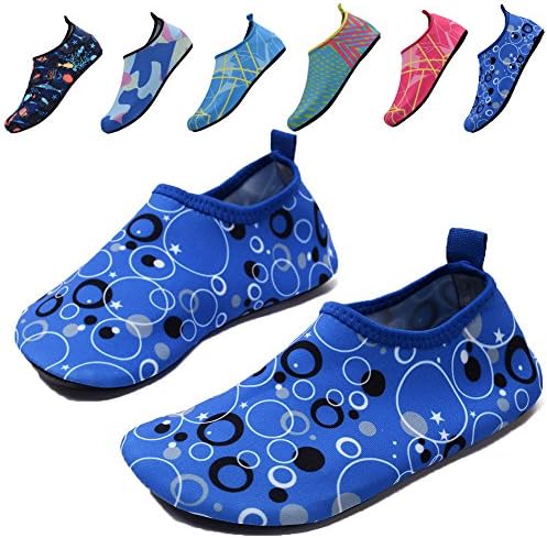 QTMS Kids Boys Girls Water Shoes Barefoot Quick Dry Aqua Socks Swim Shoes (Toddler/Little Kid/Big Kid)