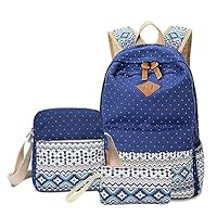 ABage School Bag 3 Backpack Set Student Bookbag with Shoulder Bag and Pencil Case for Teen Girls and Boys, Royal Blue