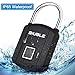 Fingerprint Padlock,Smart Keyless Security lock IP65 Waterproof Anti-Theft USB Rechargeable Suitable for School Locker, Gym, Door, Cabinet, Suitcase, Backpack