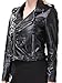 MIYA Women's Faux Leather Jacket Motorcycle Biker Short Coat Jacket