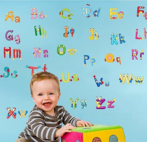Wowall Nursery Wall Decor Learning Alphabet Letters A B C Wall Decals