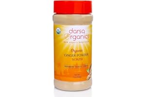 Darsa Organics Ginger Powder - 7 oz, Ground Ginger Root Powder from India Aromatic & Flavorful for Tea, Curries, Juices, Seasonings, USDA Certified, Non-GMO, Gluten-Free