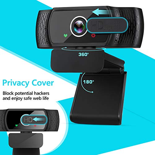 Welcam HD 1080P 30FPS Webcam Microphone,2021 Privacy Cover USB Computer for Zoom Meeting/Skype/FaceTime/Teams/OBS/Xbox/XSplit,Compatible with Mac OS Windows Laptop Desktop PC Monitors