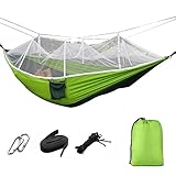 Suyi Portable Foldable Double Camping Hammock Mosquito Net Tree Hammocks Tent Travel Bed,Premium Quality Lightweight 210T Nylon,Capacity up to 441 lbs,with Strong Tree Straps,Hooks,Storage Bag