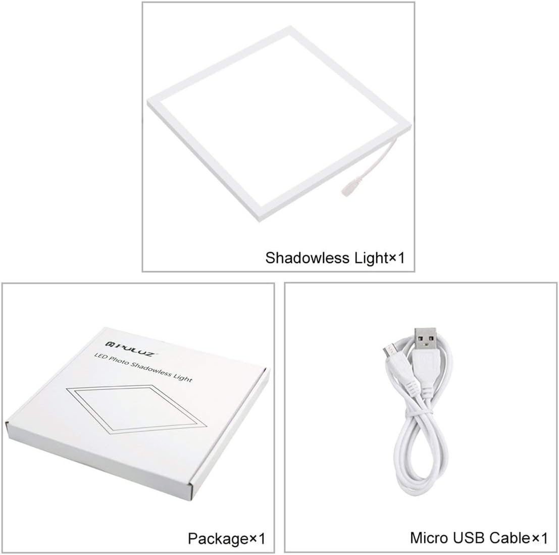 Zinniaya PULUZ Mini LED Photography Shadowless Bottom Light 22.5cm Shadow-free Light Lamp Panel Pad for 20cm Photo Studio Box