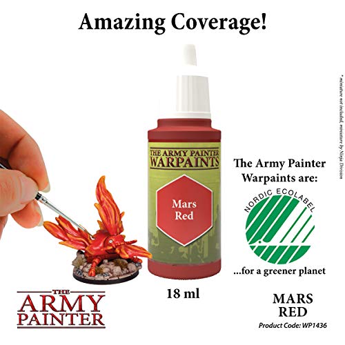 The Army Painter | Warpaint | Mars Red | Hochpigmentierte Acrylfarbe auf Wasserbasis, geeignet für das Bemalen von Tabletop Miniaturen, Brettspielfiguren und Miniaturen zu RPGs Rollenspielen, WP1436, w60" x l72" – Bild 3