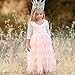 Toddler Baby Flower Girls Princess Tulle Dress Lace Backless Tutu A-line Beaded Party Dresses Pink