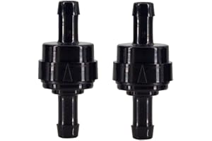 BBTUS 1/8" 3/16" 1/4" 5/16" PA66 Automotive Oil Line Spring Check Valve, Car Fuel Vacuum Check Valve, 2 PCS High Temperature and Corrosion Resistance one-way Oil Pump Check Valve (1/4" short)