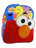 Sesame Street Elmo Toddler Boys 14 inch School Backpack (One Size, Blue/Red)