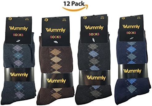 New 12 Pairs - Dozen Mens Dress Socks Fashion Multi Color 8-13 size (Assortment 1)