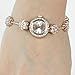 Zeagoo Women's Alloy Crystal Quartz Plum Blossom Bracelet Bangle Wrist Watch Rose Golden