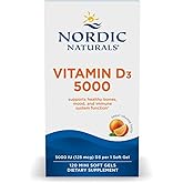 Nordic Naturals Vitamin D3 5000, Orange - 120 Mini Soft Gels - 5000 IU Vitamin D3 - Supports Healthy Bones, Mood & Immune System Function - Non-GMO - 120 Servings