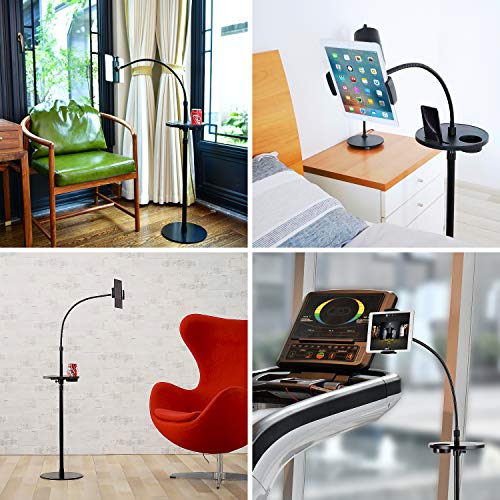 Viozon Gooseneck Tablet Floor Stand with a Portable Tray for 7~10 Inch Tablets and 3.5~6inch Smart Phones, Such as Tablet PCs, iPhone X,iPad, iPad Mini, iPad Air,New iPad Pro(9.7inch), Galaxy, Nexus