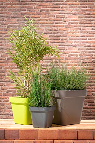 greemotion Blumentopf Bea, Kunststoff-Pflanzkübel in Anthrazit, ca. 35 x 35 cm – Bild 5