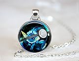 Vaporeon Pokeball Necklace // Pokemon Eeveelutions Jolteon Flareon Vaporeon Glaceon Espeon Umbreon Leafeon Sylveon // Gift Idea Cosplay
