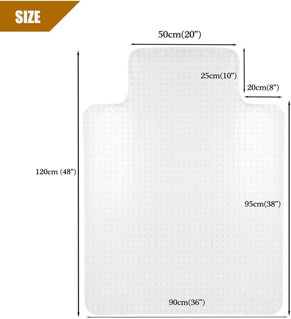 Kerrogee Office Chair Mat for Carpets, 36"×48", Thick Hard and Heavy Duty Premium PVC Quality Floor Mats with Studs, Protect Both Rolling Chair Foot ＆ Carpet, 2.5 MM: Kitchen & Dining