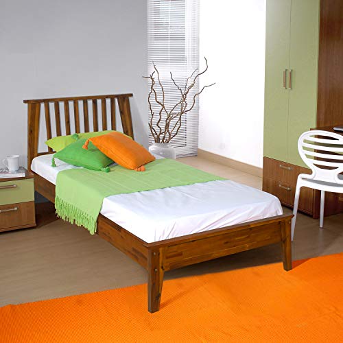 Acacia Kaylin 14 Inch Wood Platform Bed Frame with Headboard, Twin