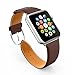 LoHi Leather Watch Strap Replacement with Stainless Metal Buckle for iWatch Series 3 Series 2 Series 1 Sport and Edition 42mm Brown