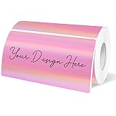 YEGAWEN 2x4 Inch Holographic Thermal Labels, Pink Direct Thermal Stickers Label, Self-Adhesive Glitter Thermals Printer Sticker Labels, Perforation Line Design- 200Pcs/ 1 Roll
