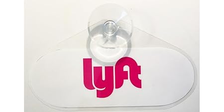 Lyft (2017 logo) rideshare display decal placard emblem with suction cup