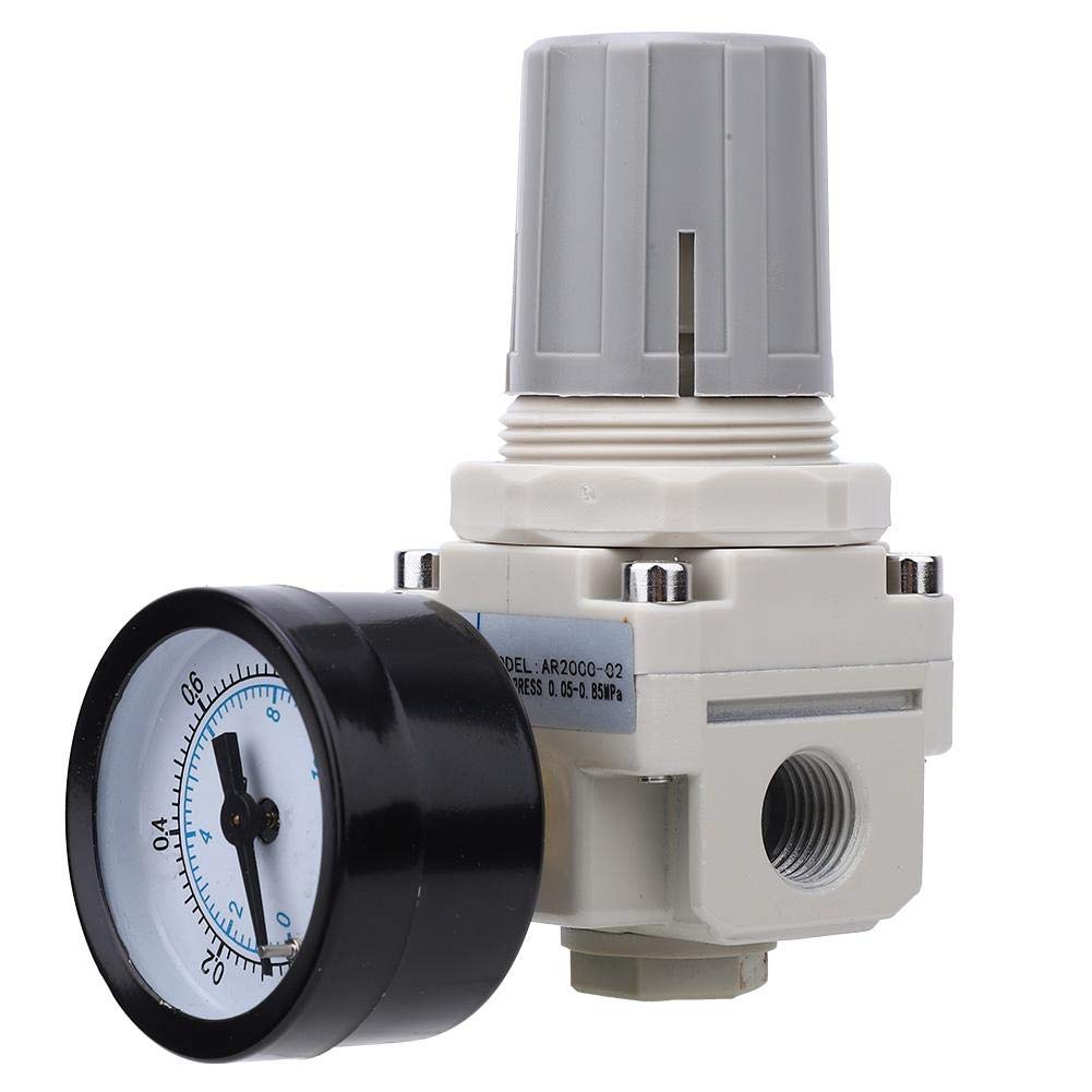 AR2000-02 1/4" Air Source Treatment Filter Pneumatic Regulator Air Pressure Regulator SMC Type Pressure Reduction Valve Air Filter Pressure Regulator with Gauge
