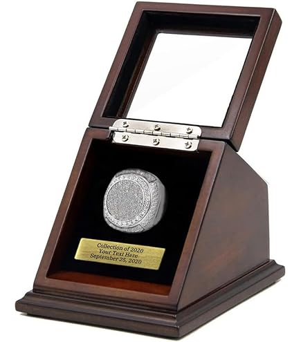 Holz Vitrine Für Meisterschaftsringe – 2-Slot Aufbewahrungsbox Für Sport Souvenirs