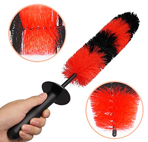 Linkhood 2-Pack Master Wheel Brush, Easy Reach Wheel and Rim Detailing Brush 18'' Long Soft Bristle, Car Wheel Brush, Rim Tire Detail Brush,Multipurpose use for Wheels,Rims,Exhaust Tips,Motorcycles - Thumbnail 4