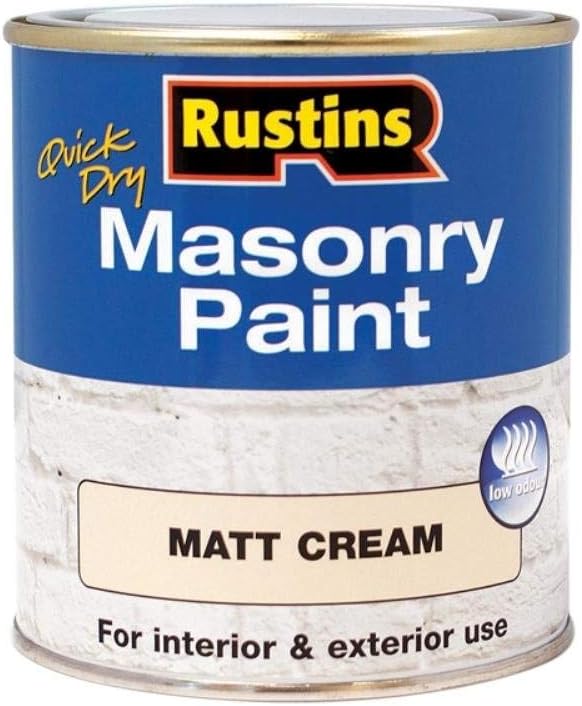 RUSTINS Masonry Paint, Cream, 500 ml (Pack of 1)