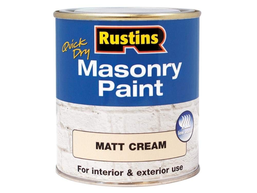 RUSTINS Masonry Paint, Cream, 500 ml (Pack of 1)