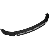 BRRNOO Front Lip Spoiler, Front Spoiler with 12 Screw 3pcs Universal ABS Bumper Lip Body Kit for Automobile (Black)