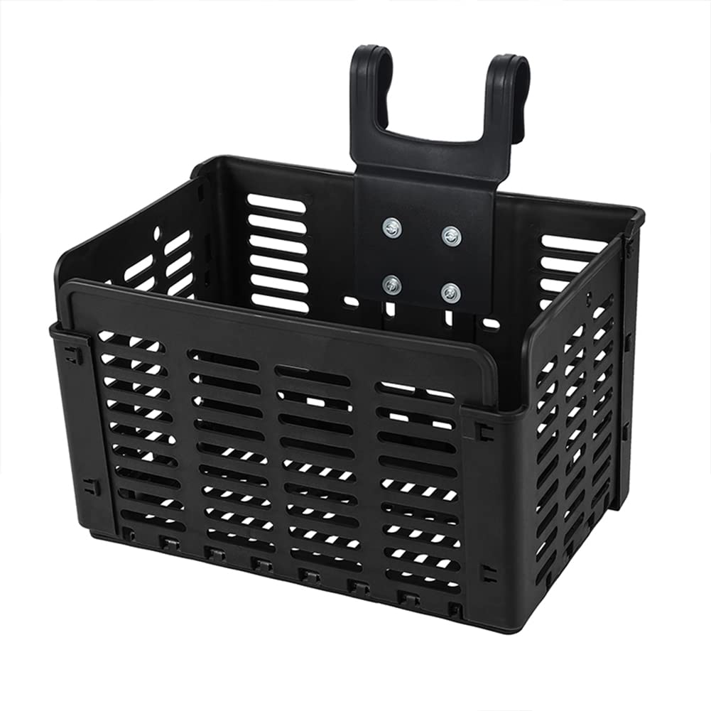 Nvanvmm Black Universal Folding Rear Bike Basket, 31.5 x 22.5 x 20.5cm (Open), 5kg Capacity