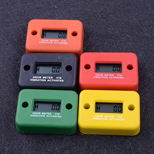 CITALL Digital Vibration Hour Meter Fit for Motors ATV Snowmobile Boat Stroke Engine Generator - RED