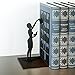 Balvi The Library Metal Bookend – Decorative and Functional Book Holder for Home and Office – Sturdy Black Design with Anti-Slip Bumpers – Ideal Gift for Book Lovers – Sujetalibros