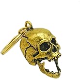 ONEKOO Skull Keychain Pendant, Premium Brass Keyrings, Vintage Copper Metal Punk Gothic Skull DIY, Car Keychains Keyrings, Collectibles Gives Accessories for Women Men, Halloween Decorations
