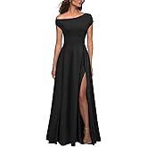 MUSHARE Women's One Shoulder Formal Dress Sexy Split Party Long Cocktail Dresses