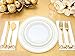 ​225 Piece Gold ​Disposable ​Dinnerware Set​ ​| Plastic Tableware for 25 Guests​ | ​50 Gold Rim Plastic Plates​, ​​25 Gold ​Rimmed ​Plastic Cups​, ​​25 Gold Plastic Silverware​​ Sets, 50 Paper Napkins