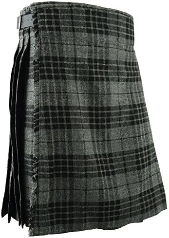 Mens Kilt Grey Scottish Traditional Highland Dress Skirt