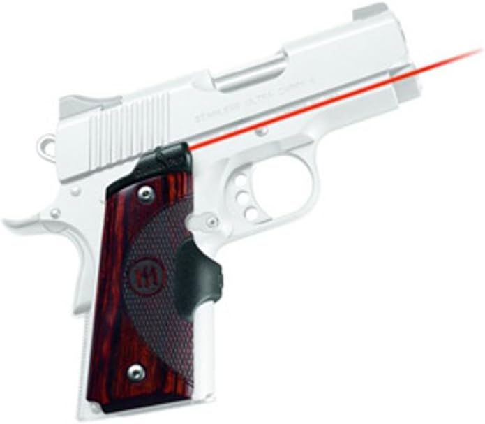 Lasergrip Crimson Trace Master Series LG-902R, 1911 Officer's/Defender Compact, Rosewood, Red