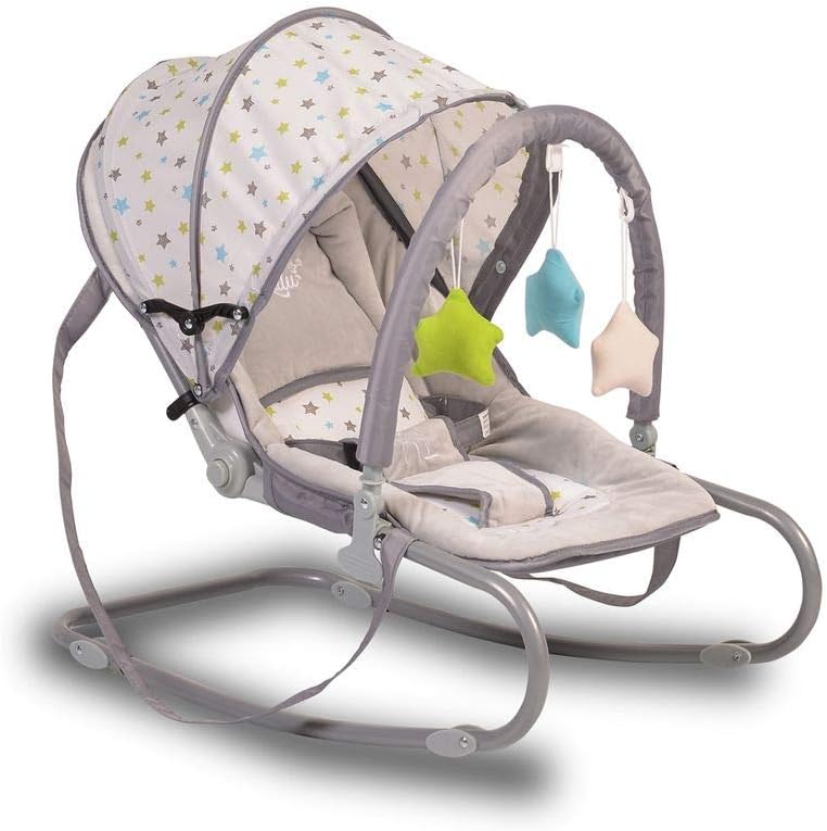 Moni Baby Rocker Lulu Adjustable Play Arch Carry bar Metal Frame, Colour:Grey
