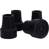 7/8 Inch Cane Tips Kotiorname Cane Rubber Tips Replacement Black, Heavy Duty, Non Slip, 4 Pack