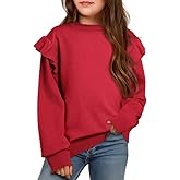 DOKOTOO KIDS Girls Sweaters Cute Crewneck Ruffle Long Sleeve Knit Pullover Sweater Tops 6-15 Years