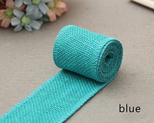 4 Meter Jute Burlap Rolls Hessian Ribbon Trims Tape Wedding Party Decorations DIY Wedding Burlap Flower ZG00050 (11.Blue)