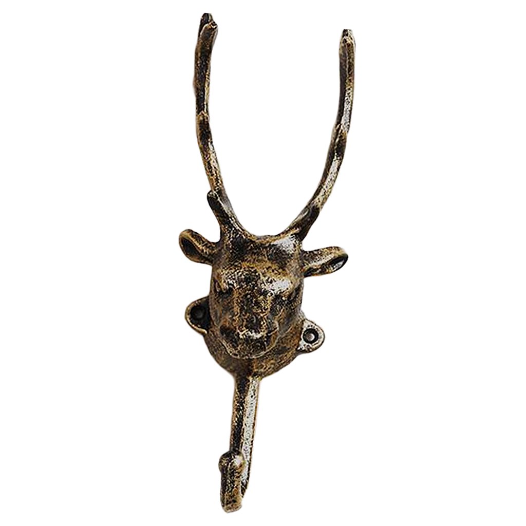 Kawn® Deer Hook Wall Mounted Hanger Stag Decoration Cast Iron Metal