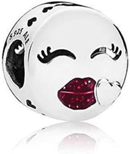 SUNWIDE Cerise Glitter Kiss Charm fit Pandora Charms Bracelets