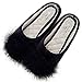 Women's Cozy Velvet Memory Foam House Slippers Non Slip Soles (7-8 M US, Black)