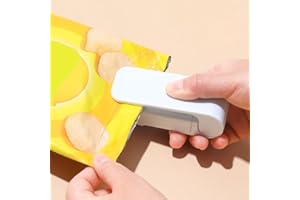 Mini Bag Sealer, White Portable Resealer Machine for Chip, Plastic Bags Food Storage Snacks (Not Batteries Included)