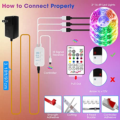 50ft Led Lights For Bedroom Dylyna Led Strip Lights App Control Music Sync Color Changing Rgb Led Light Strips With Remote For Party Home Room Decor In Dubai Uae Whizz Led Strip